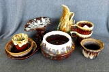 Terra Cotta dish pieces, incl. vase, mugs, bowls, and more. Very neat dishes and decor, largest of