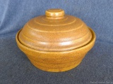 Monmouth Ovenproof Covered Stoneware. Dish is in like new condition, measures 9 1/2'' dia x 6 1/2''