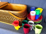 Hawkeye Basket, Burlington, Iowa perfect picnic basket. Comes with plastic cups and plates to take