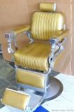 Belmont vintage barber chair, swivels and locks, raises and lowers, head rest elevates as it should.