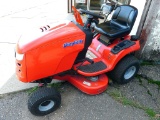 Simplicity 22 hp riding lawn mower, 38'' deck. Mower runs good, blades engage. Tires are slightly