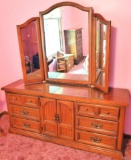 Located at alternate address in Prentice. Beautiful wood vanity dresser. Wood in great condition