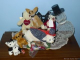 Located at alternate address in Prentice. Ty Beanie babies and bear, resin pig with holiday