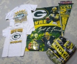 Located at alternate address in Prentice. Green Bay Packer Brett Favre flag; large and extra large