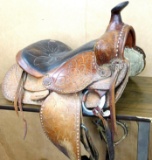 Smaller sized horse saddle in nice condition. Leather under straps are softer yet, some starting to