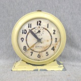 Ingraham 8-day Broadcast alarm clock winds and runs. Stands about 5-1/2