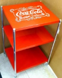 Neat vintage-looking rolling Coca Cola cart measures 31