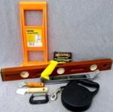 Johnson Level & Tool Co 2' level with good windows and vials, Stanley panel-carry, 8