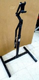 Snowmobile lever lift stand with adjustable height. Piece is in very good shape and stands approx.