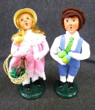 Pair of Byers' Choice The Carolers children figures incl Easter Boy and Easter Girl. Both about