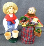 Two Byers' Choice The Carolers figures incl English Countryside Mrs. Claus and other milkmaid with
