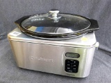Nice Cuisinart 6.5 qt programmable slow cooker heats up and is Model PSC-650. Measures about 15