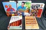 Bobby Flay Barbecue Addiction, Home Sausage Making, Smoke & Spice, Meathead, and How To Grill books.