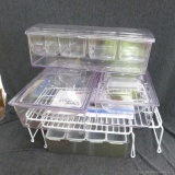 Two pantry shelves and a variety of clear organizers up to 15