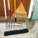 Located at alternate address in Prentice. Good yard tools incl. small pitch fork, rakes, spaded