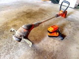 Located at alternate address in Prentice. Black & Decker 12'' battery operated weed whacker. Works,