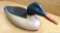 Hand carved duck or decoy, marked now deceased FJ Dobbins, Jones Port, Main. Measures 17'' long and