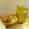 Retro gold glass pitcher stands 10