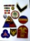 US Military patches, pin, button, service ribbons or pins. Largest patch is about 3-1/4