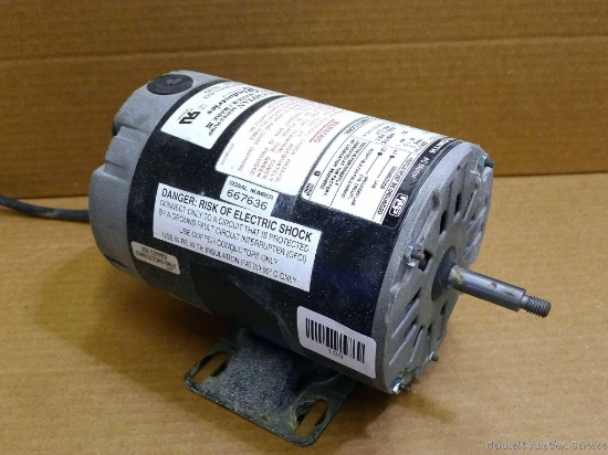 A.O. Smith 1 Hp electric motor, 115V, single phase, 3450 RPM. Motor runs