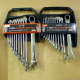 Metric and standard combination wrench sets.