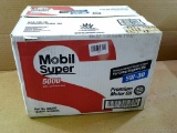 Case of Mobil Super 5W-30 motor oil.