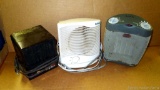 Holmes small fan, measures 8'' x 8'' x 5'', Sunbeam small heater with some minor wear, and Chapin
