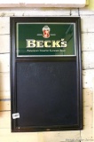 Beck's America's Favorite German Beer drink chalk board. In nice condition, measures about 31'' x