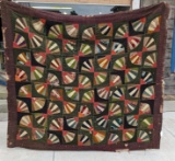 Wonderful antique quilt is ready to be restored - great material and pattern. Quilt measures approx.