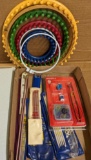 Susan Bates and other knitting needles, knitting or weaving looms, Boye knitting accessory kit,