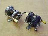 A.F.Meisseleach no. 580 TRIPART fishing reel, earliest patent 1904. Other unmarked fishing reel that