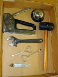 8'' Proto adjustable wrench, utility stapler, 11'' rubber mallet, desk bell, and more.