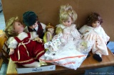 Nice collection of porcelain dolls. Tallest is approx. 1-1/2'.
