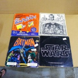Vintage vinyl records including Star Wars, Batman, The Watergate Comedy Hour and Pardon My Blooper.
