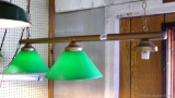 Retro pool table light is in good condition and matches the other in lot 469. About 4' long over
