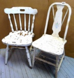 Two charming antique chairs, larger about 17