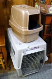 Petmate Pet Porter and a litter box. Larger about 22
