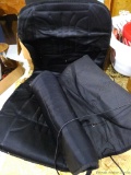Pair of car seat heater pads are about 3' x 1-1/2'. Plug into car ports, untested. In overall good