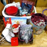 Christmas things incl snowman books, Santa jar, bell wreath, garlands, other snowman things, size 8