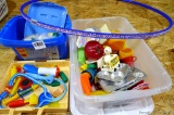 Will ship without hula hoop. Legos, faux food and play dishes, and a doctor's set - hours of fun