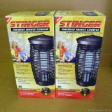 Two Stinger Outdoor Insect Control bug zappers have an attracting range up to 1 acre. Turn on and