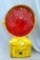 Dietz Visi-flash hazard light with hooded red lens. Unit measures 13