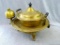 Antique single burner stove with plate and covered dish. Stove is marked Manning Bowman & Co of