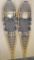 Iverson's Snowshoes Inc. wooden framed snowshoes, measures 11'' x 46''. Repairs needed to shoe
