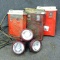 Three vintage Koehler Wheat 4 volt Permissible Electric miner's hat/cap lamps. Batteries measure