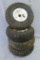 Four tires with rims, 4.10350-4