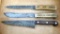Three knives including Old Hickory with Ontario Knife Co. stamped on blade, Village Blacksmith
