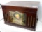Replica vintage stereo with radio, record, 3-CD and cassette players; measures 17-1/2