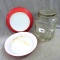Vintage cracker jar and a pair of 8-1/2