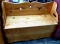 Cute little wooden bench with storage; measures 36